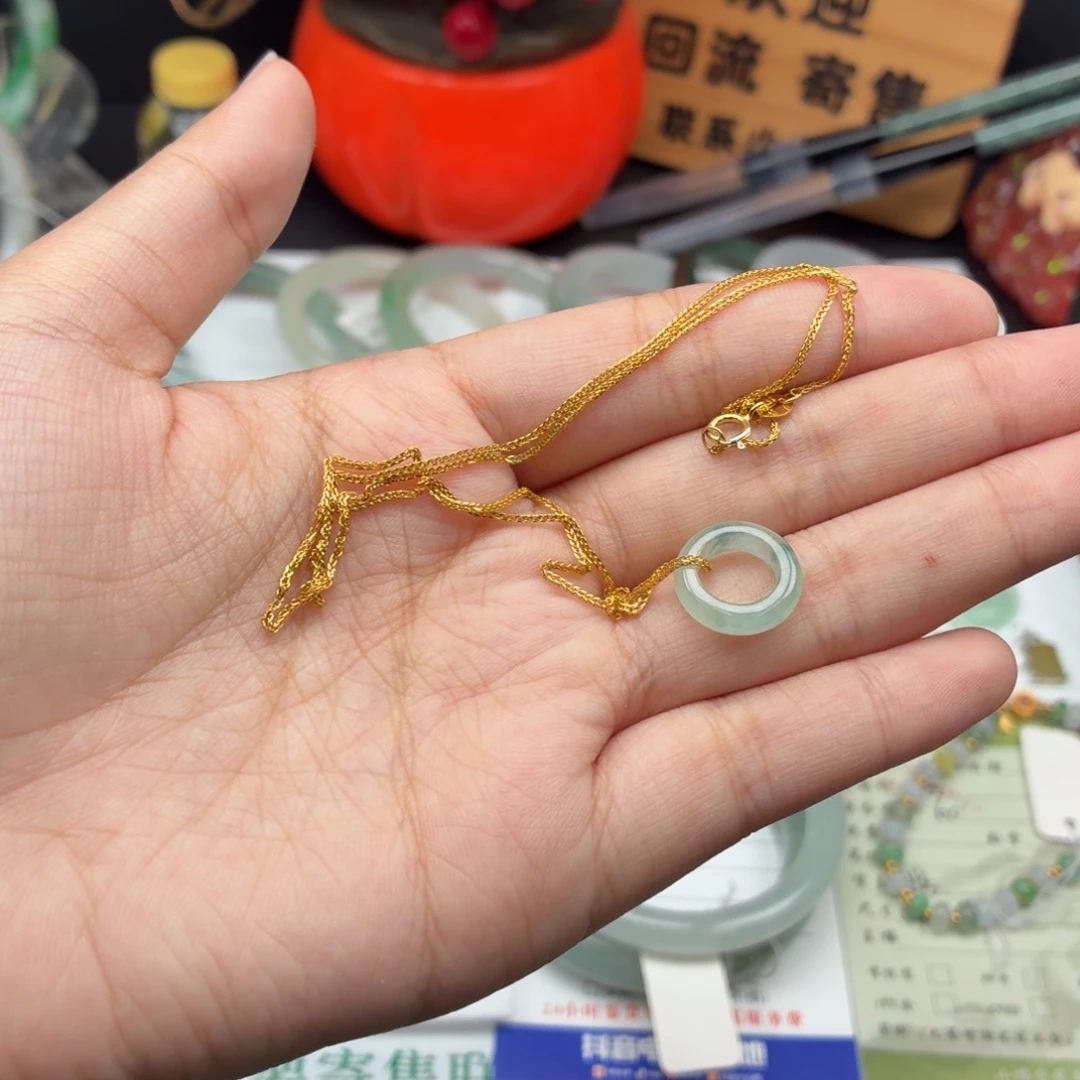 翡翠银S925镶嵌颈饰00944