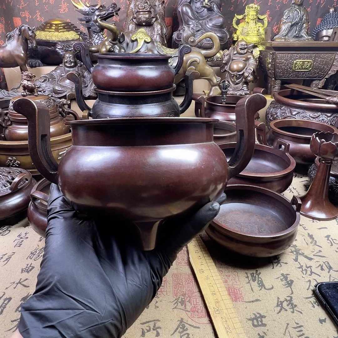 人**奈香炉 家用供香炉 风水摆件 聚宝盆 家居摆件