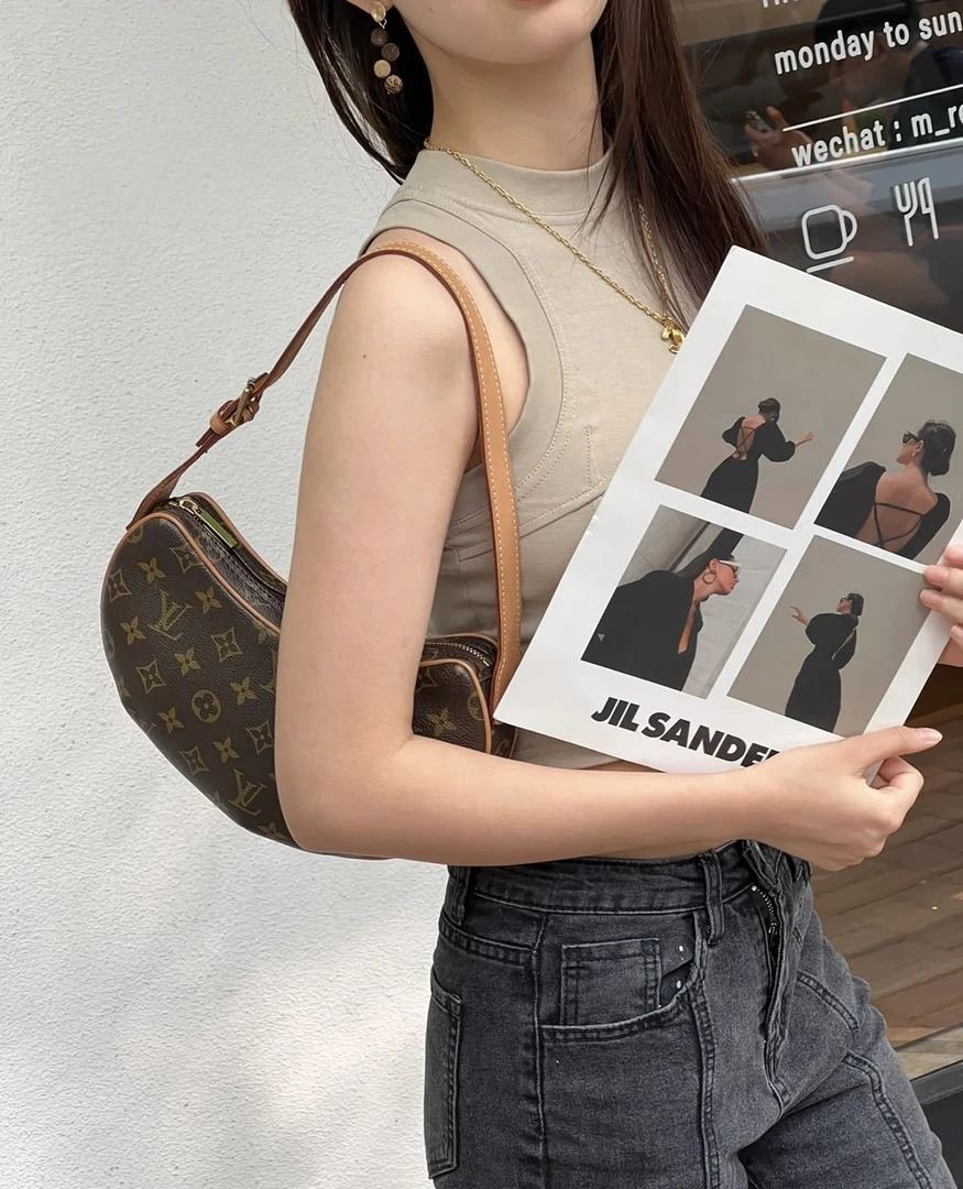 95新 LouisVuitton/路易威登 修复品LV老花小号豌豆包肯豆同款