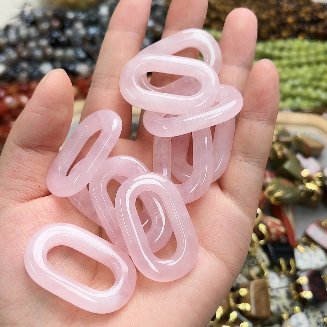 未镶嵌玛瑙/玉髓珠宝半成品粉晶0扣一颗