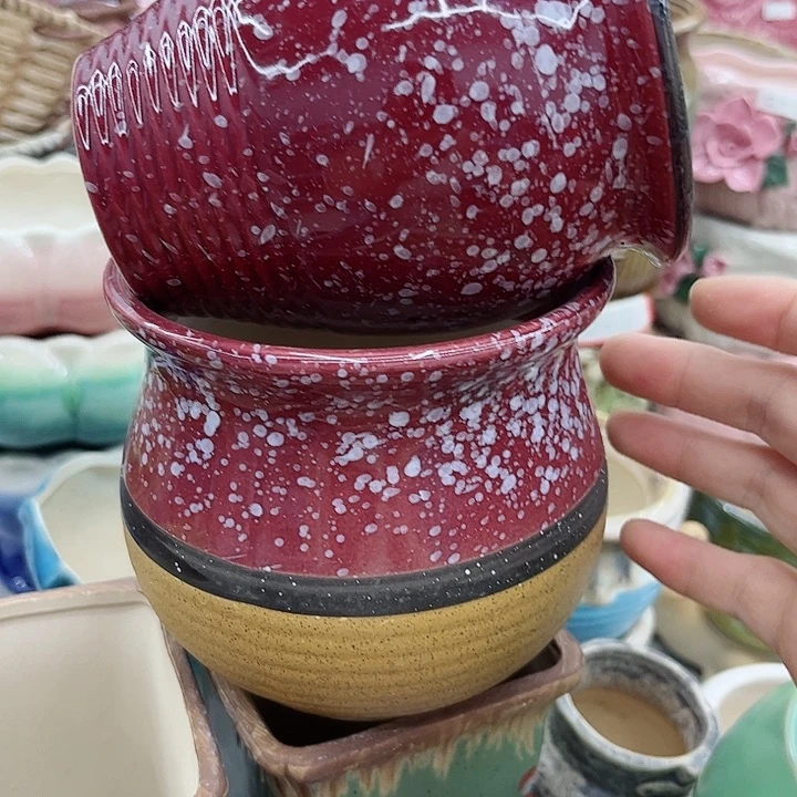 多肉绿植陶瓷花盆9.9包邮，有孔