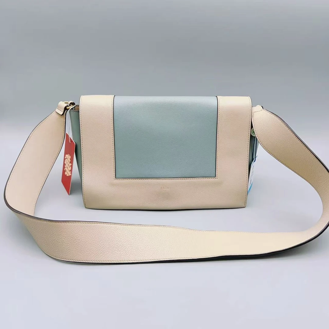95新 Celine/思琳  蓝白拼色单肩包 1662 7933