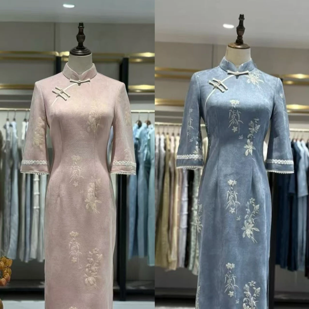 【知音】上上签2025年秋季新款素雅新中式国风大气日常复古气质旗袍