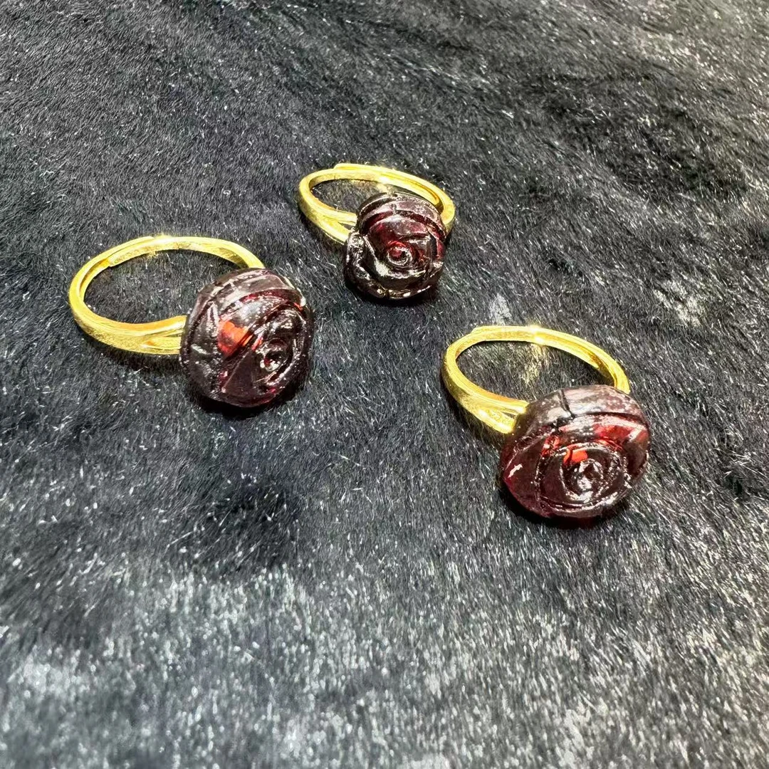【百百福珠宝】玫瑰花琥珀戒指-多样性发货只发一件-04