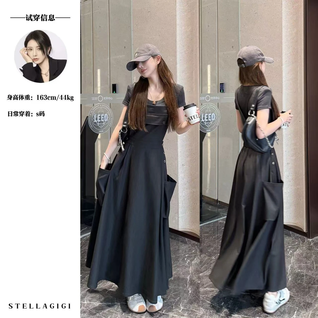 SG / 杨依姗 SS重工工装立体口袋复古时髦背带裙Q-20250638