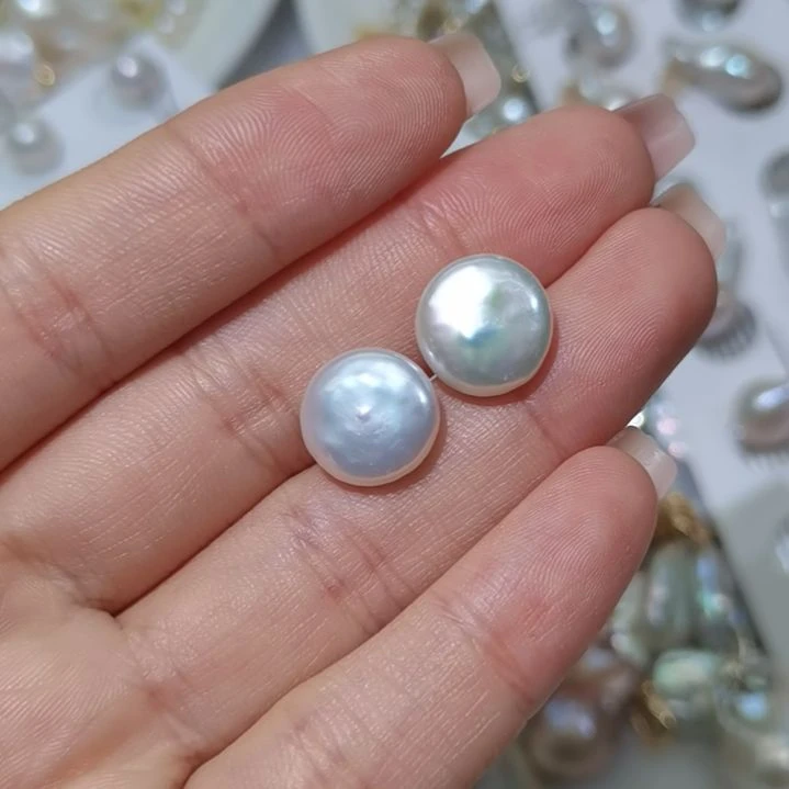 银S925镶嵌淡水珍珠耳饰