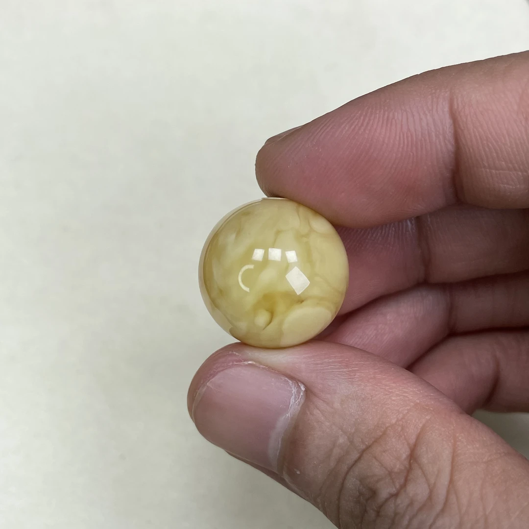 灰度珠宝天然原矿蜜蜡19.7mm圆珠 21号