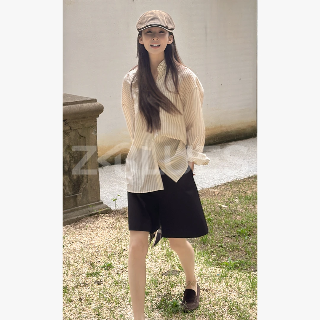 Z.blues【精英秩序】三角拼接腰撞色设计西装短裤YZJYJ0032