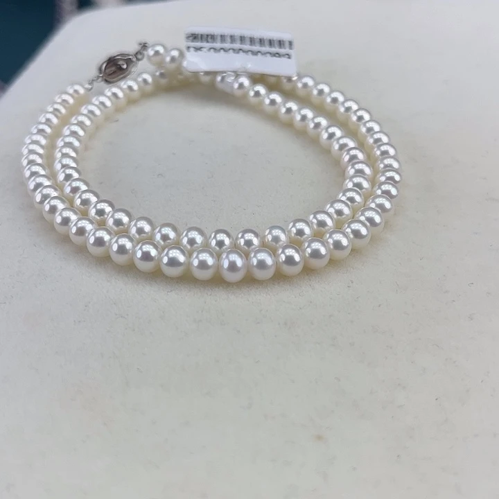 淡水珍珠银S925镶嵌颈饰5-6极光高品