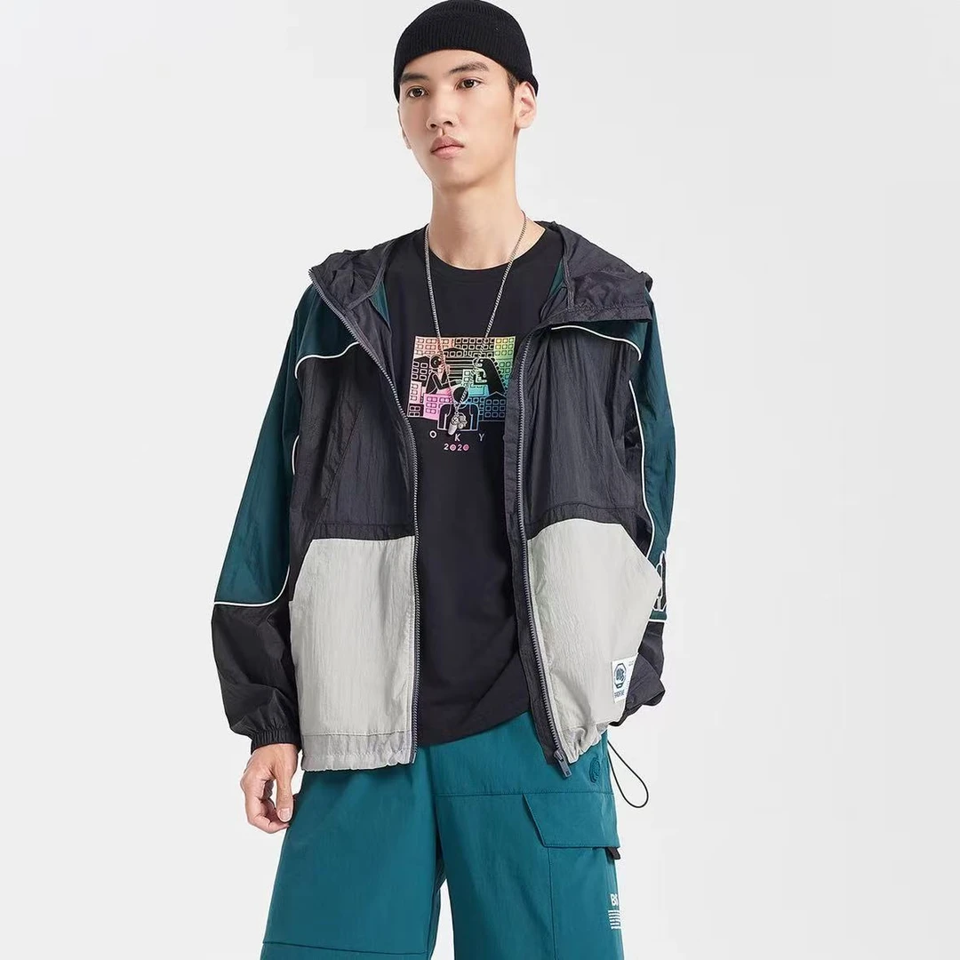 《B品以直播展示为准》中国李宁男子宽松休闲运动风衣外套AFDQ373