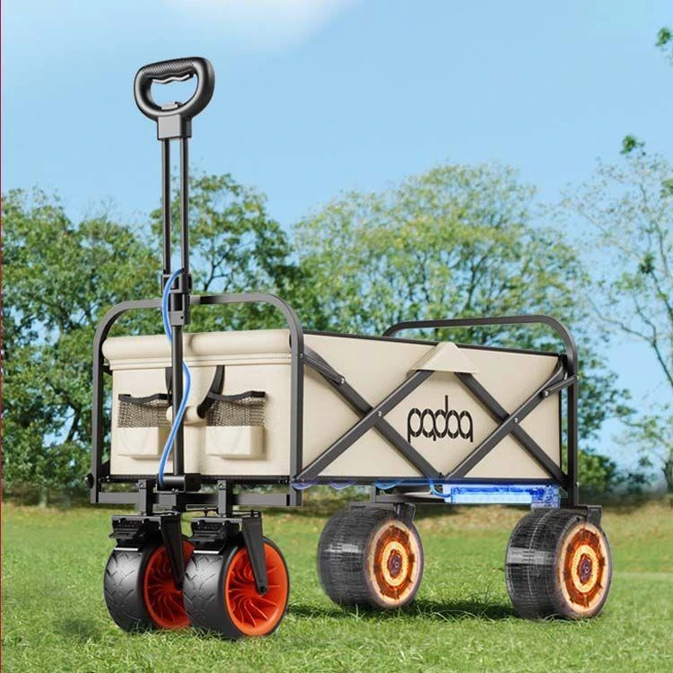 PADOA电动露营车手推助力户外营地野餐野营折叠推车旅行野炊拖车