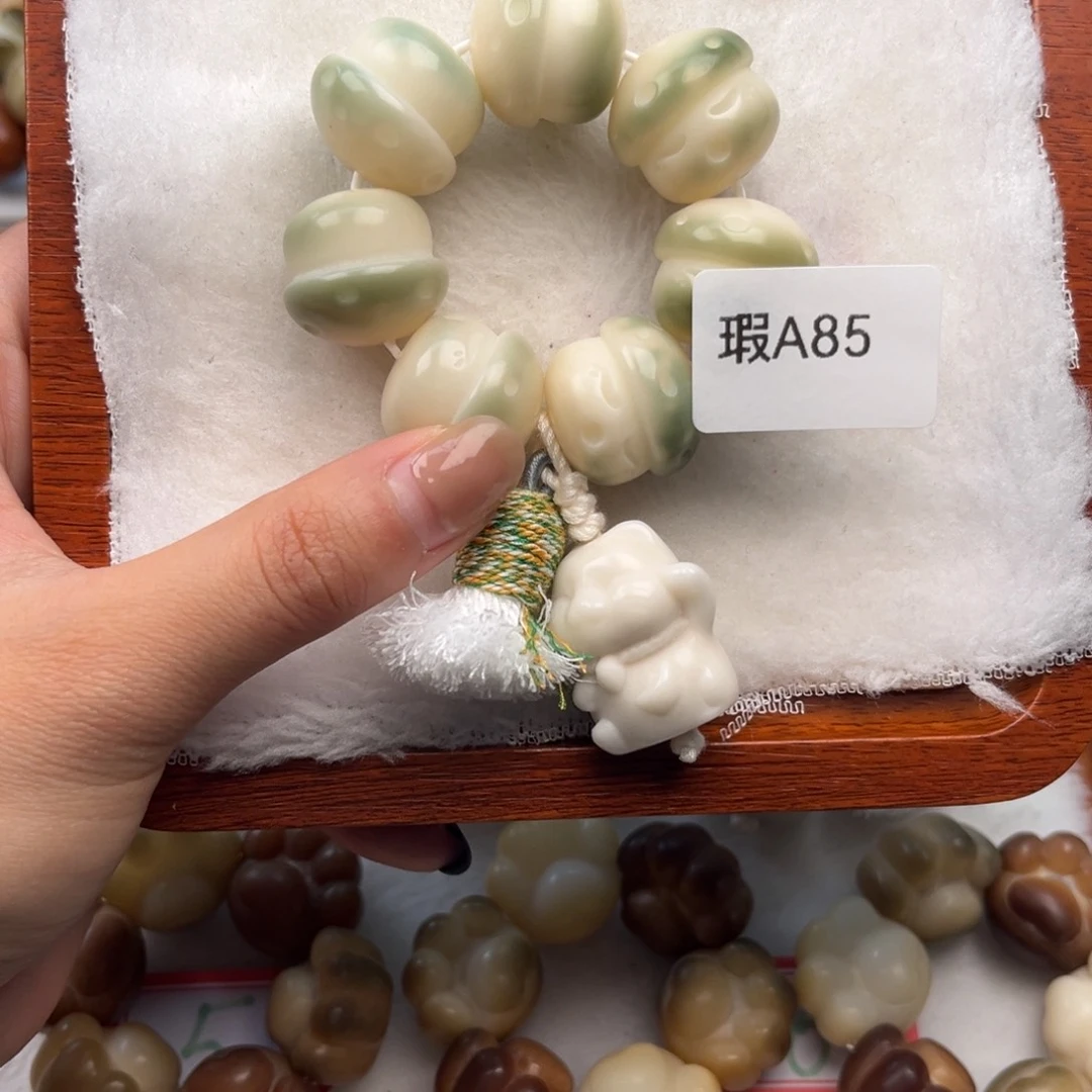 菩提根/象牙果吊坠o****o瑕A85蘑菇手捻20mm一串