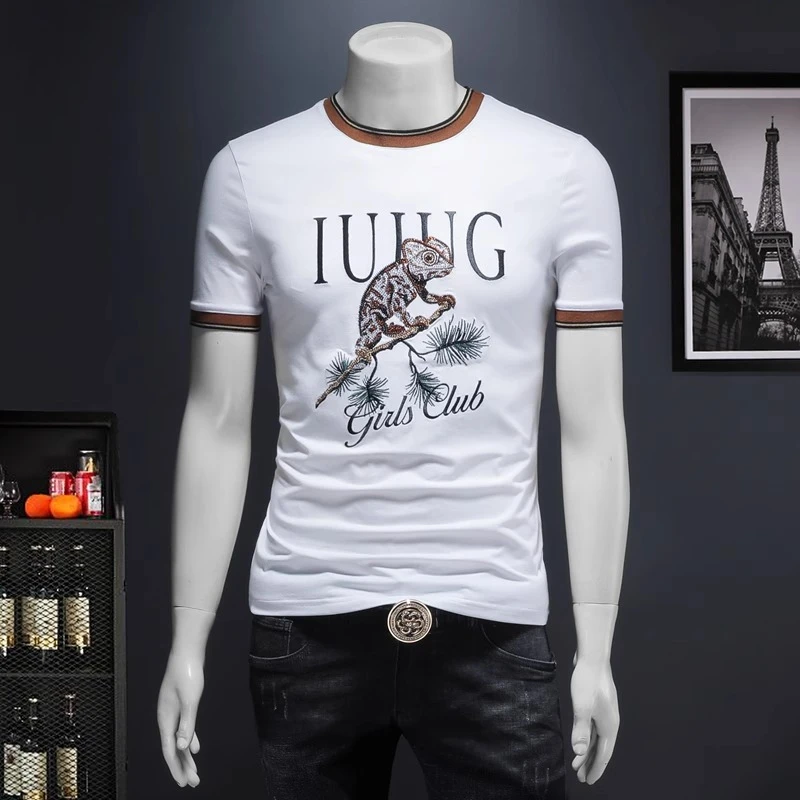 娜罗普西青年流行短袖t恤衣服印花男夏季新款衣服半袖潮流打底衫