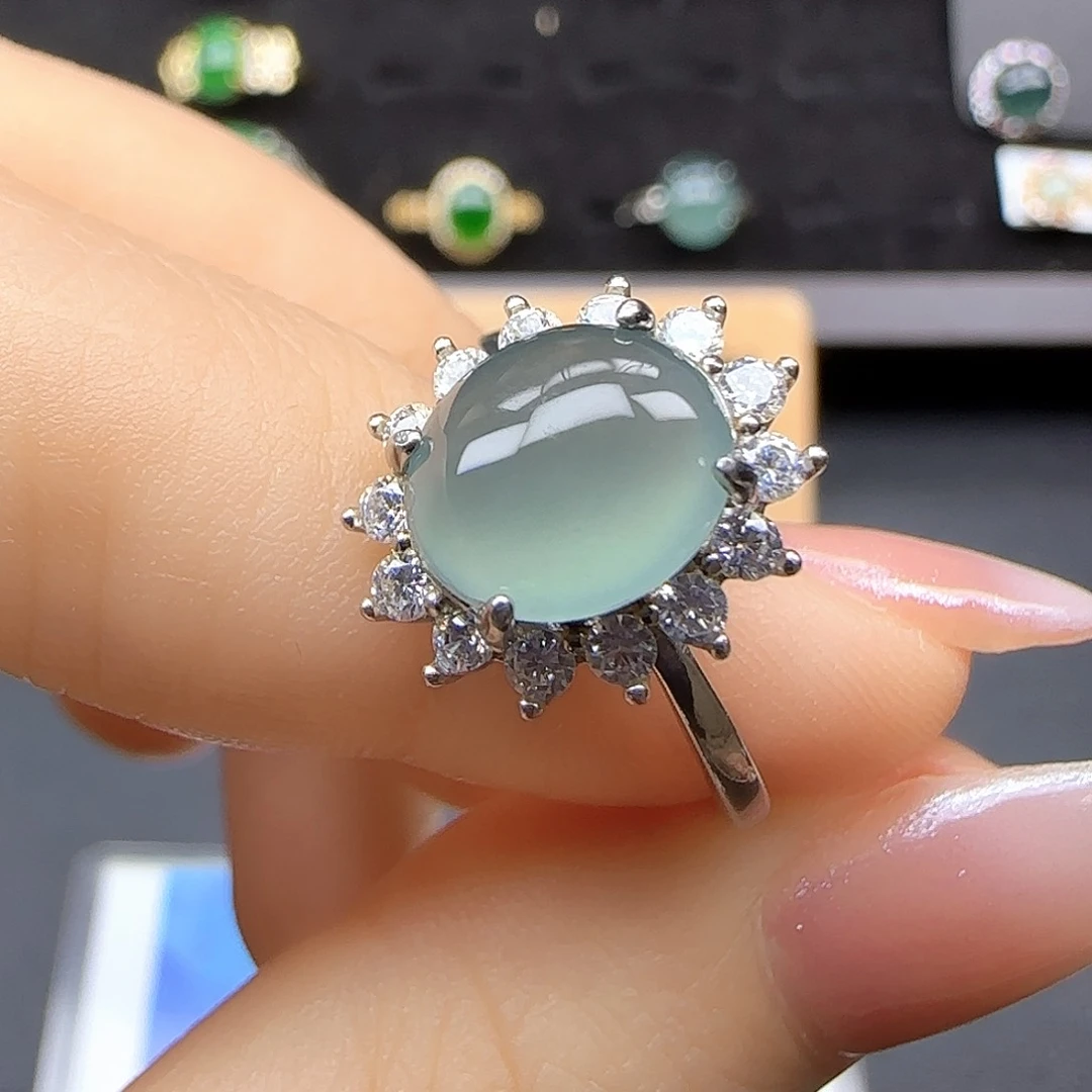 银S925镶嵌戒指翡翠