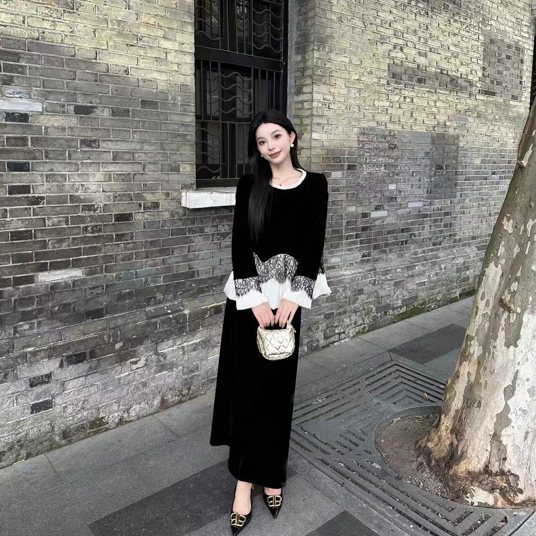 【猫七七】2025早秋新款洋气时尚百搭拼接蕾丝半身裙套装Q53TZW5066