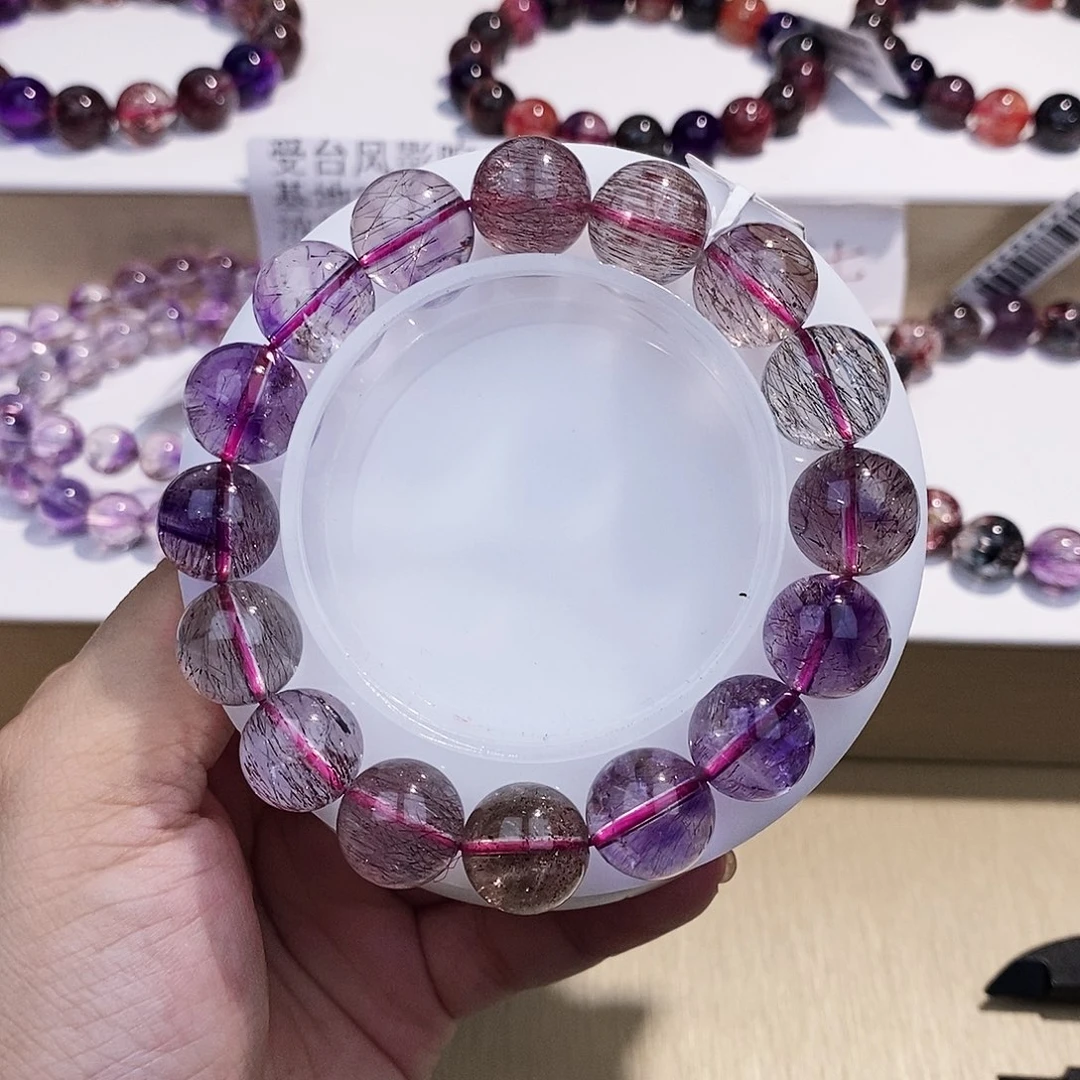 未镶嵌手链水晶黑加侖12+