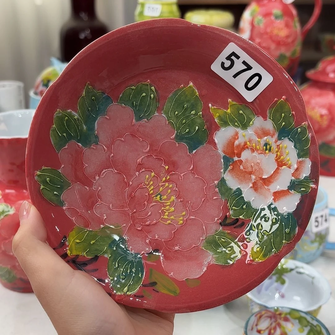 晶***鱼景德镇手绘高温釉下彩陶瓷茶具