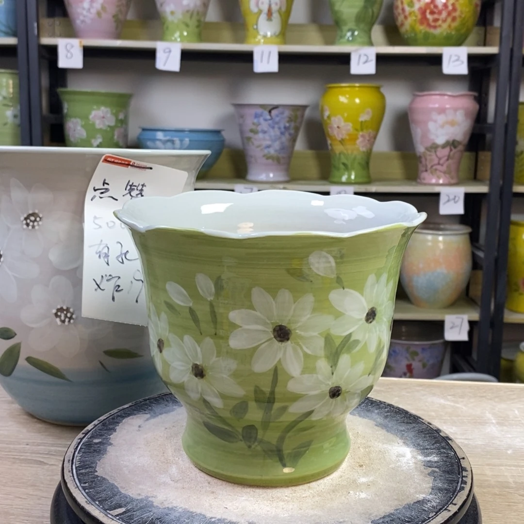 景德镇手工手绘陶瓷花盆