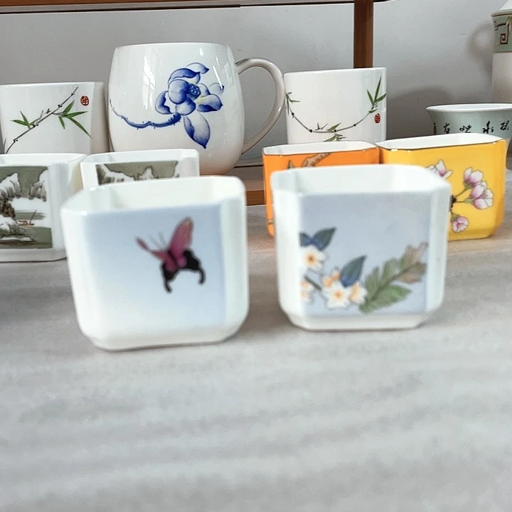 手绘方杯拍1发2。