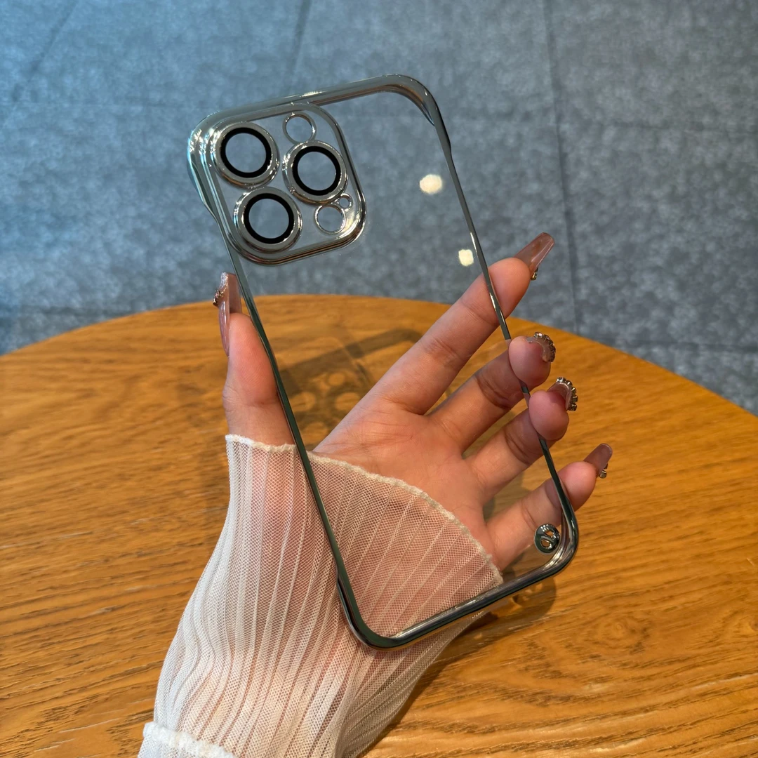 新款透明无边框适用苹果16promax手机壳小众iphone15个性14散热13