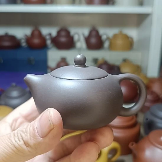 紫砂茶壶原矿天青扁西施120cc半手工