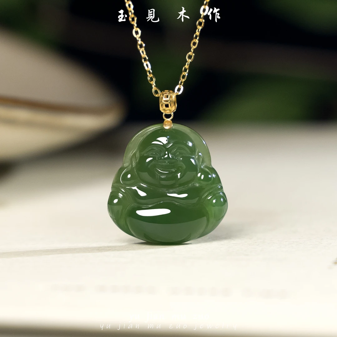 玉見木作和田 碧玉佛公吊坠