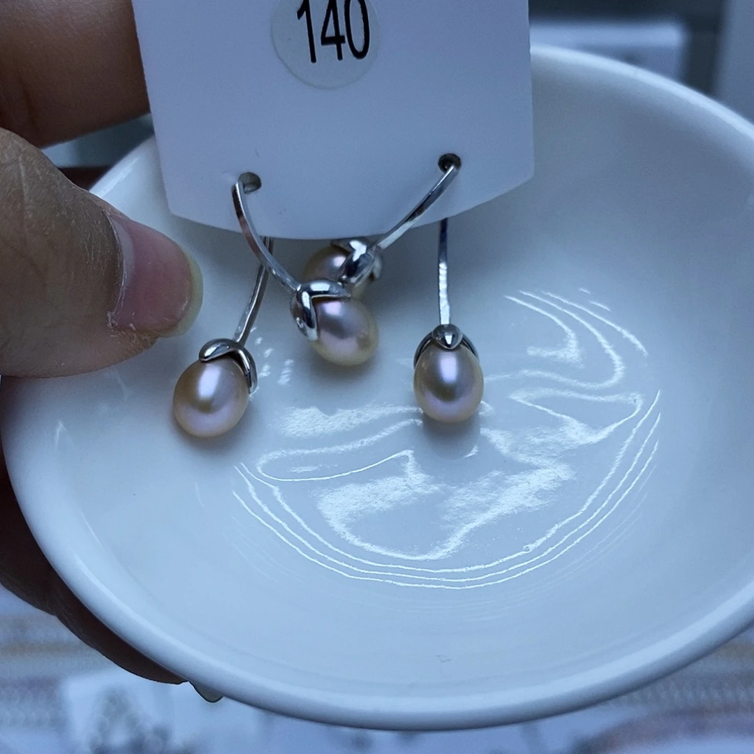 耳饰淡水珍珠银S925镶嵌140