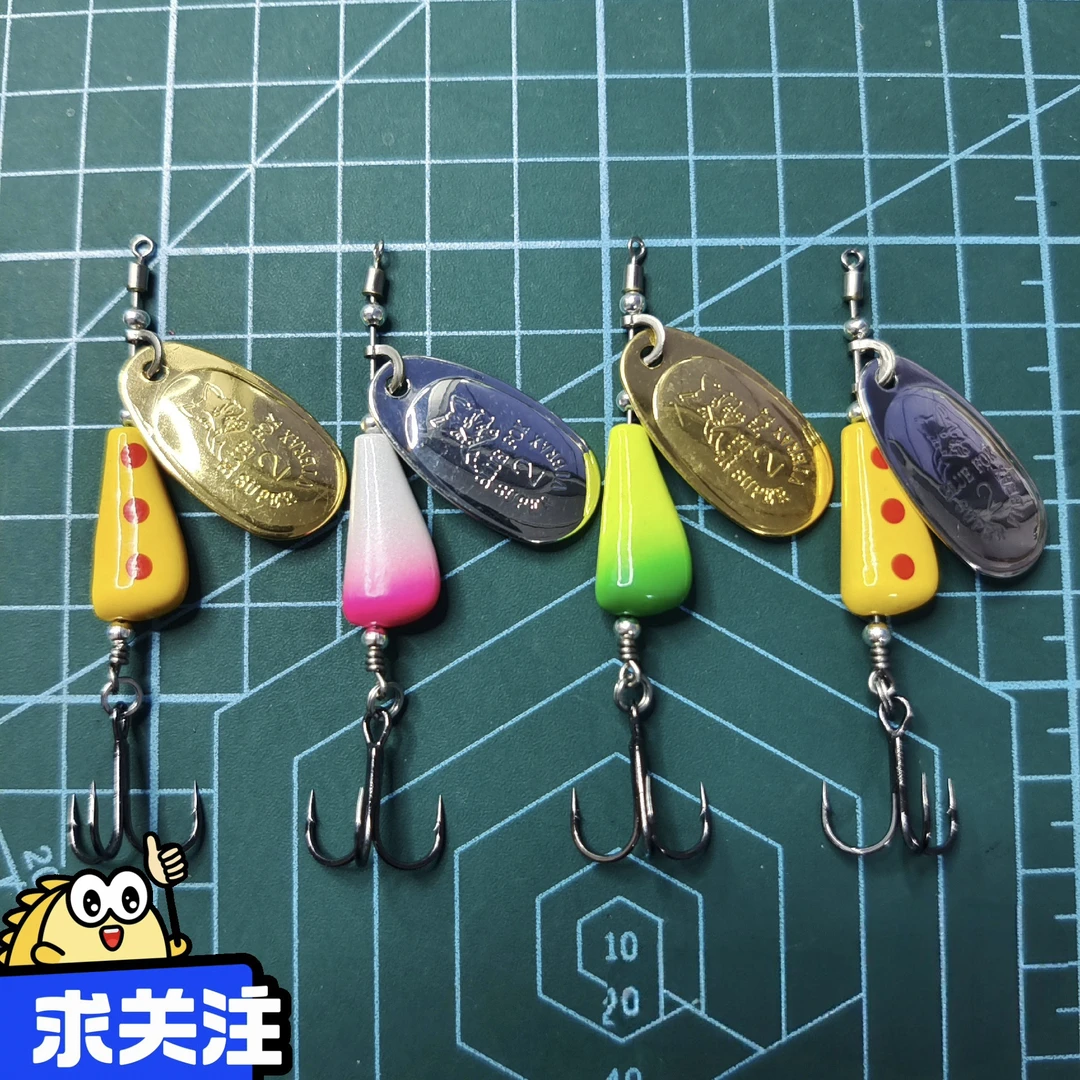 飞旋旋转共10枚包邮管理场鲈鱼鳟鱼翘嘴路亚假饵飞旋马口复合亮片