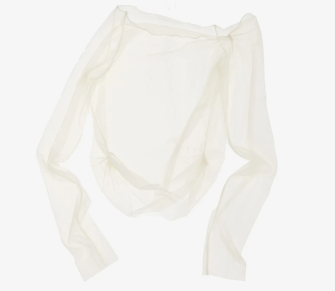 洋气蕾丝半高领网纱长袖薄透视亮丝打底上衣