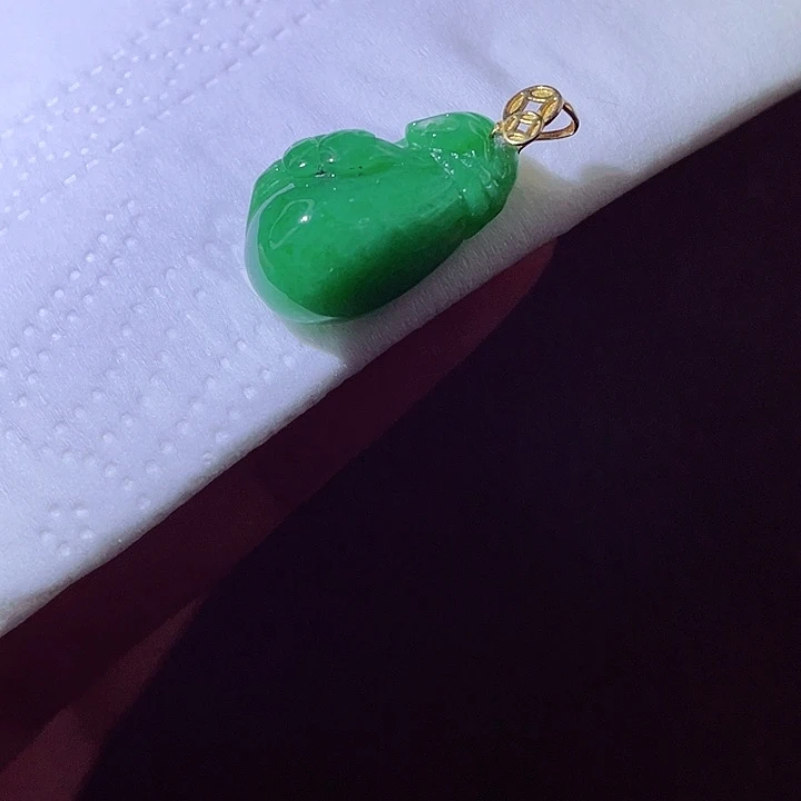 颈饰18K金镶嵌翡翠翡翠