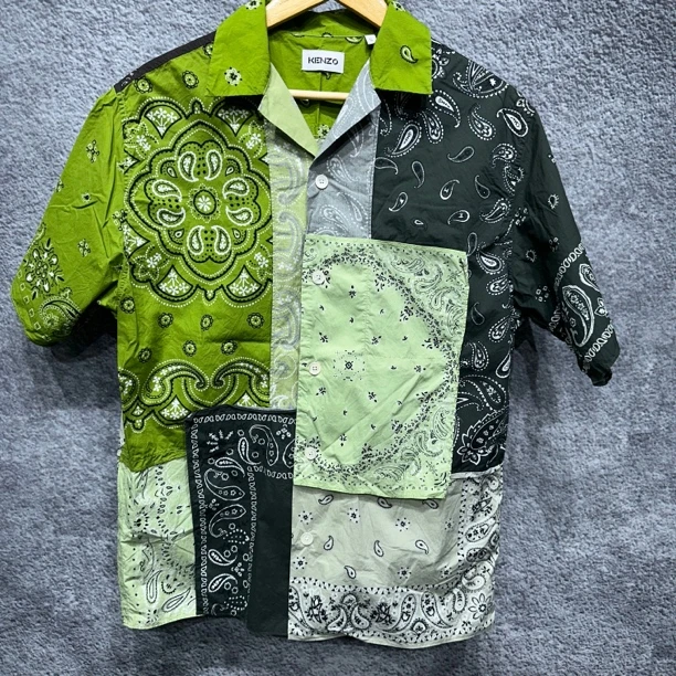 99新 KENZO/肯佐 胸围59衣长72 S码 一秒入夏 休闲短袖衬衫 M1035