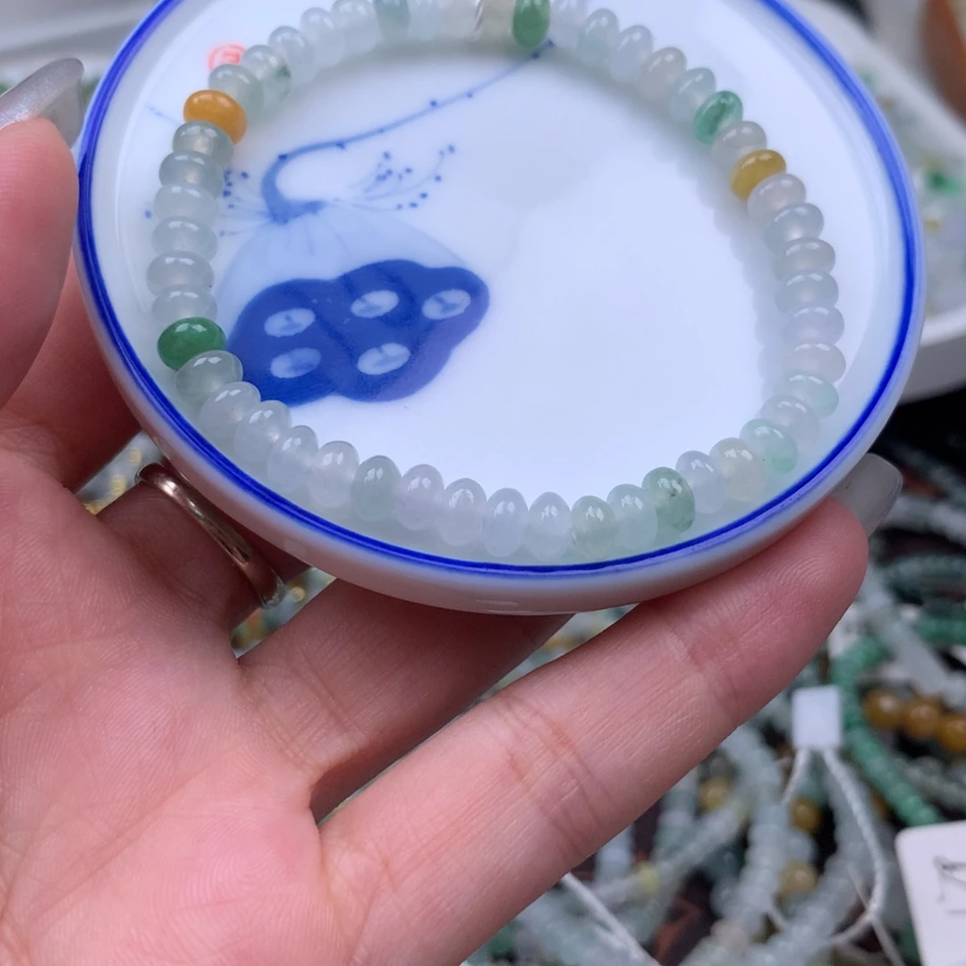 翡翠散珠鼓珠手串