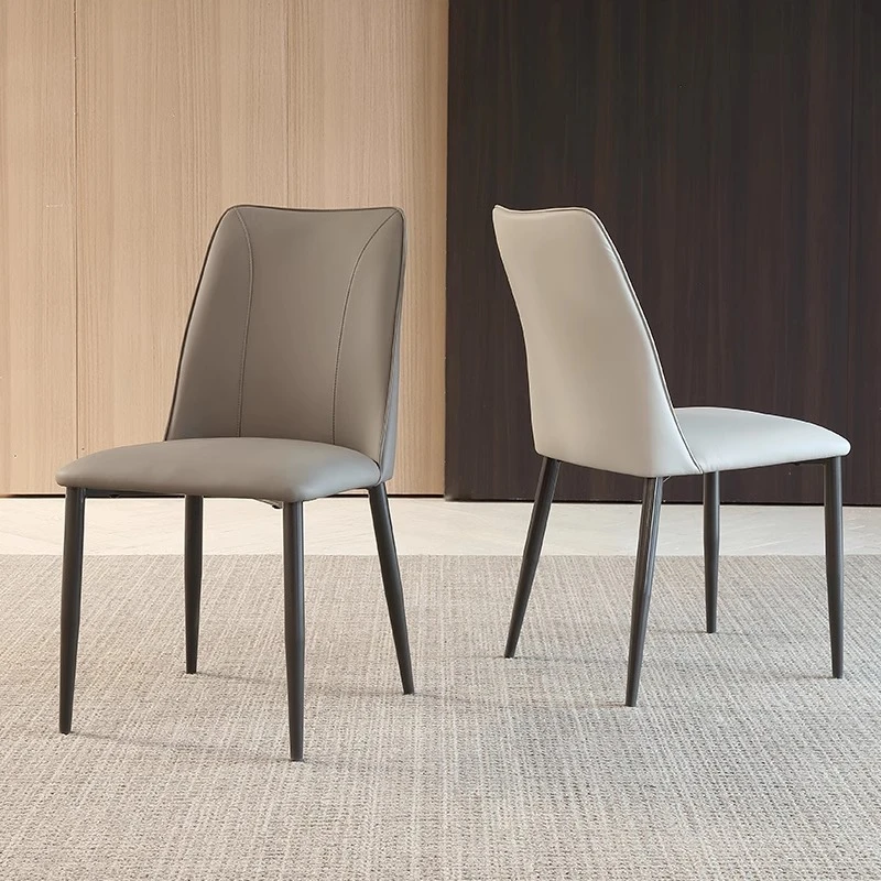 意式极简餐椅家用猫抓皮设计师新款网红接待洽谈酒店样板间靠背椅