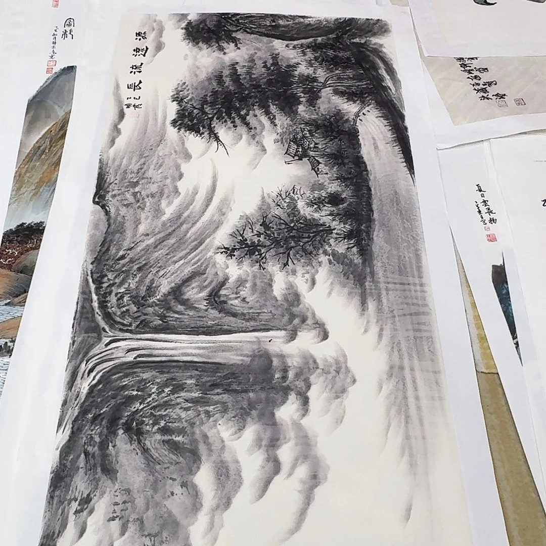 国画四尺整纸手绘作品