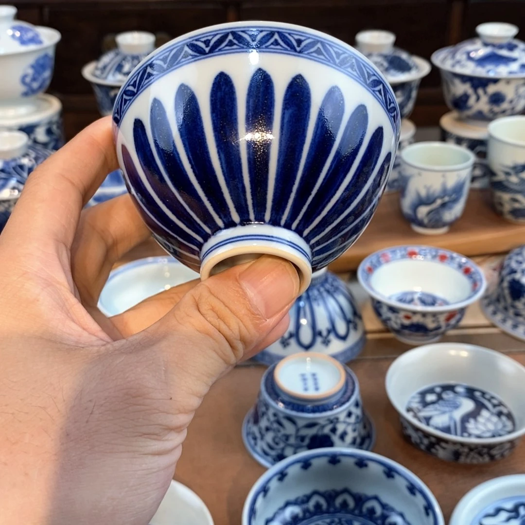 瓷片莫**风望月御品鸡心杯