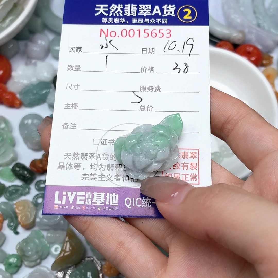 水***草翡翠未镶嵌颈饰Ty