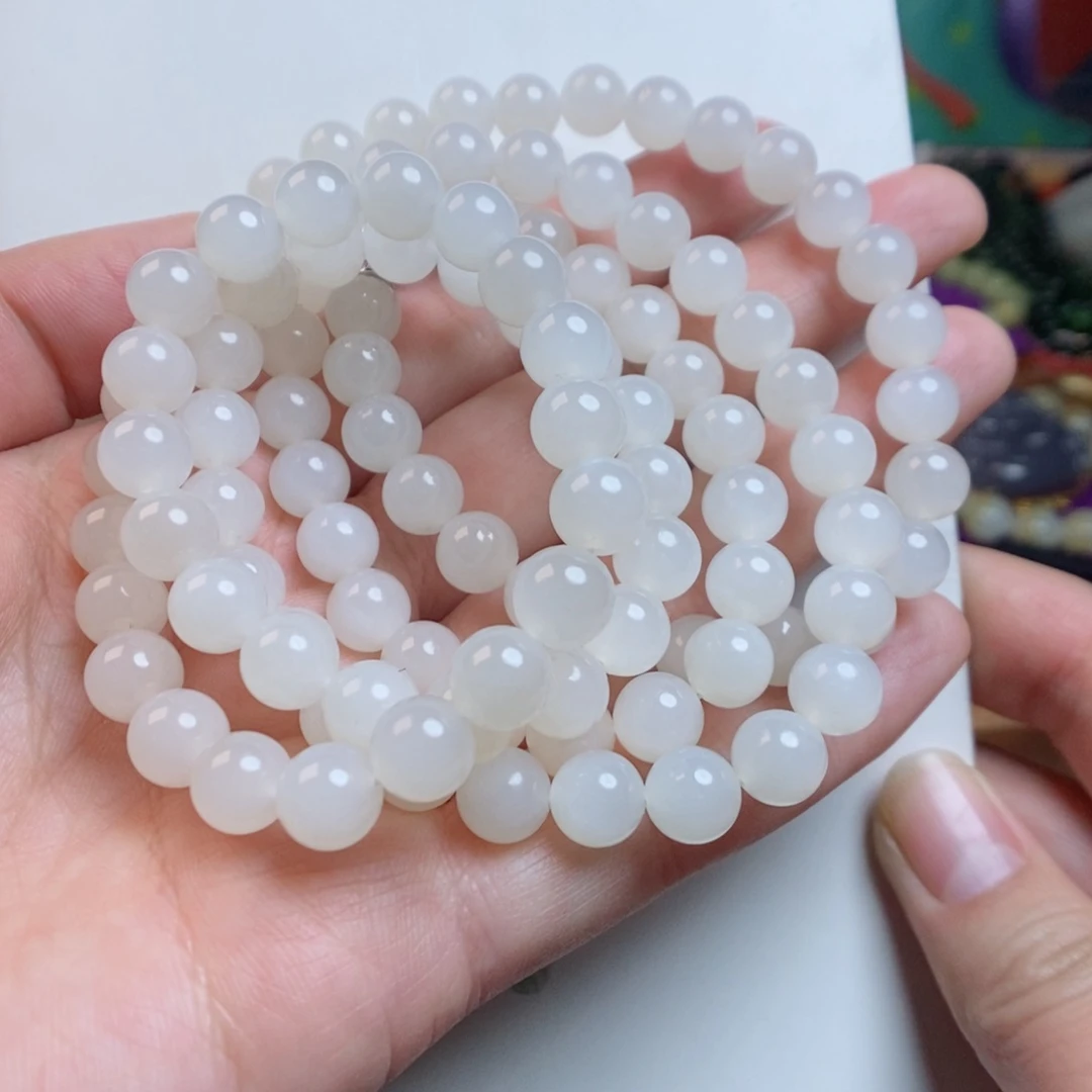 和田玉手链未镶嵌野牛沟