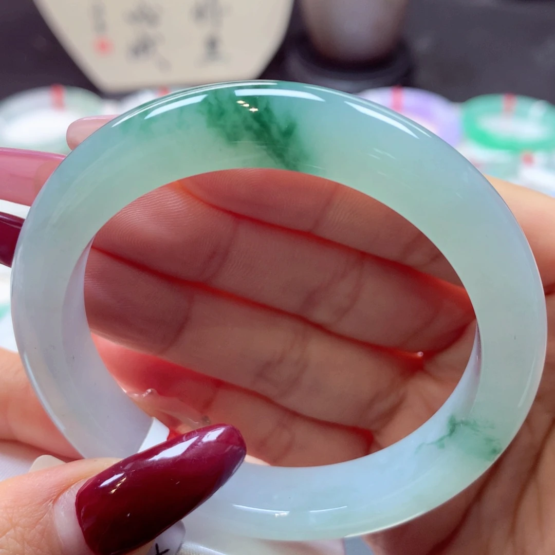 翡翠手镯未镶嵌正圈51号66