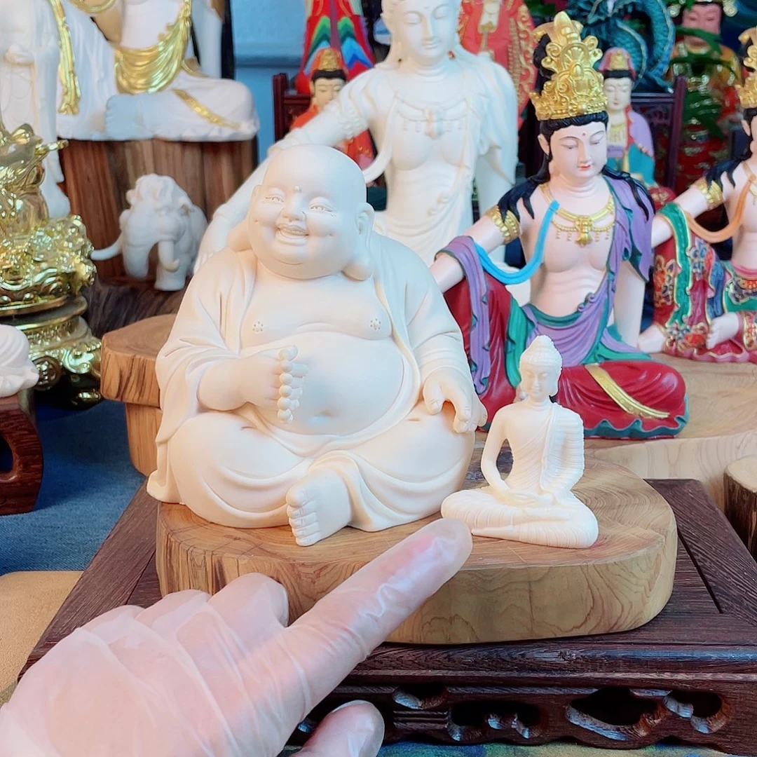 程***程石材弥勒笑佛家居摆件