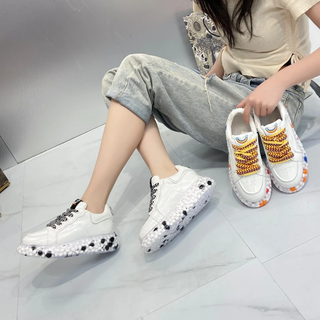 棉花糖 蒙娜丽莎新款ins潮流时尚百搭彩色休闲小白鞋139x1