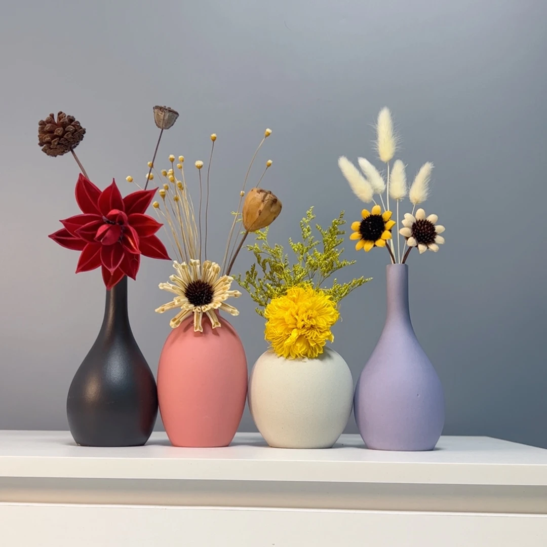 陶瓷花瓶景德镇手作陶瓷花瓶摆件无孔