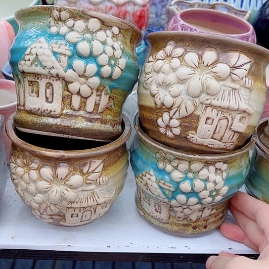 多肉绿植陶瓷花盆9.9包邮，有空