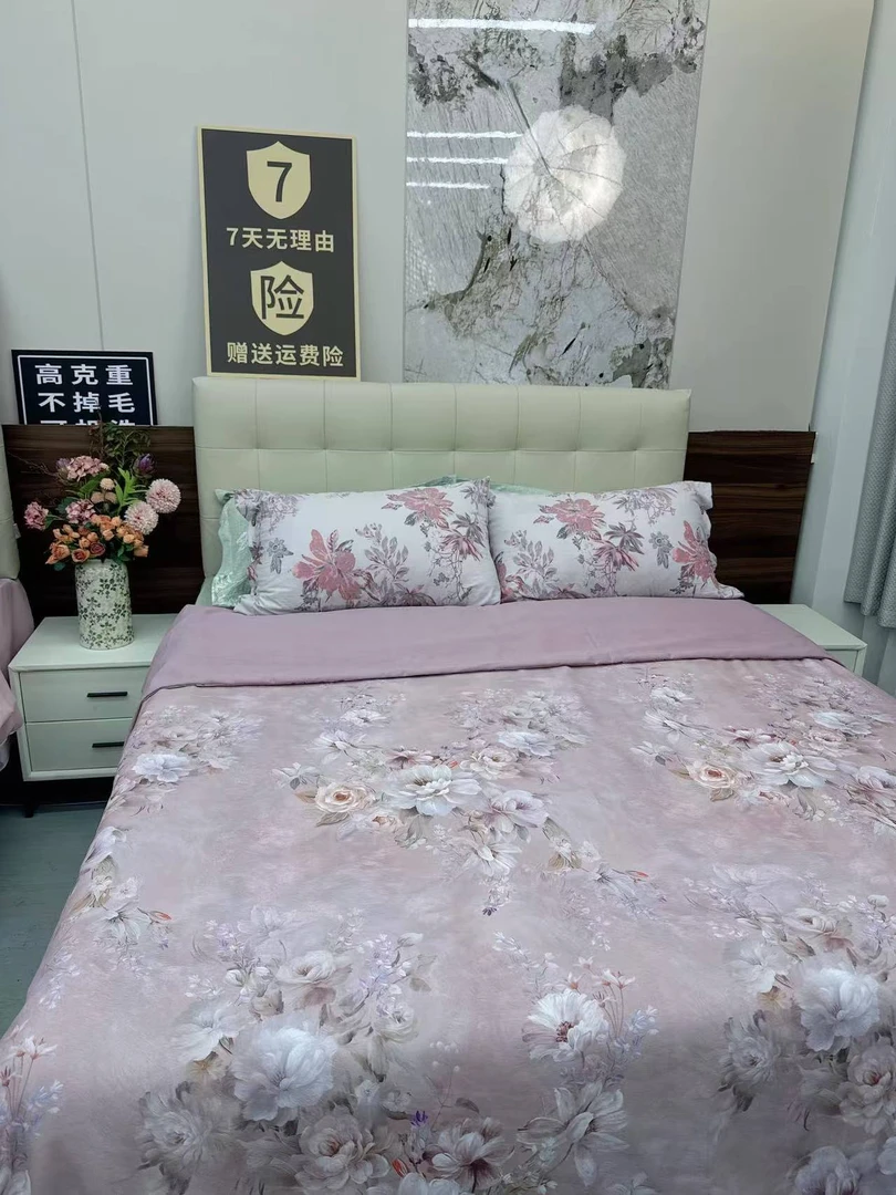 （花园梦境）喜赢-高端数码印花加厚加密单人双人斜纹棉被套