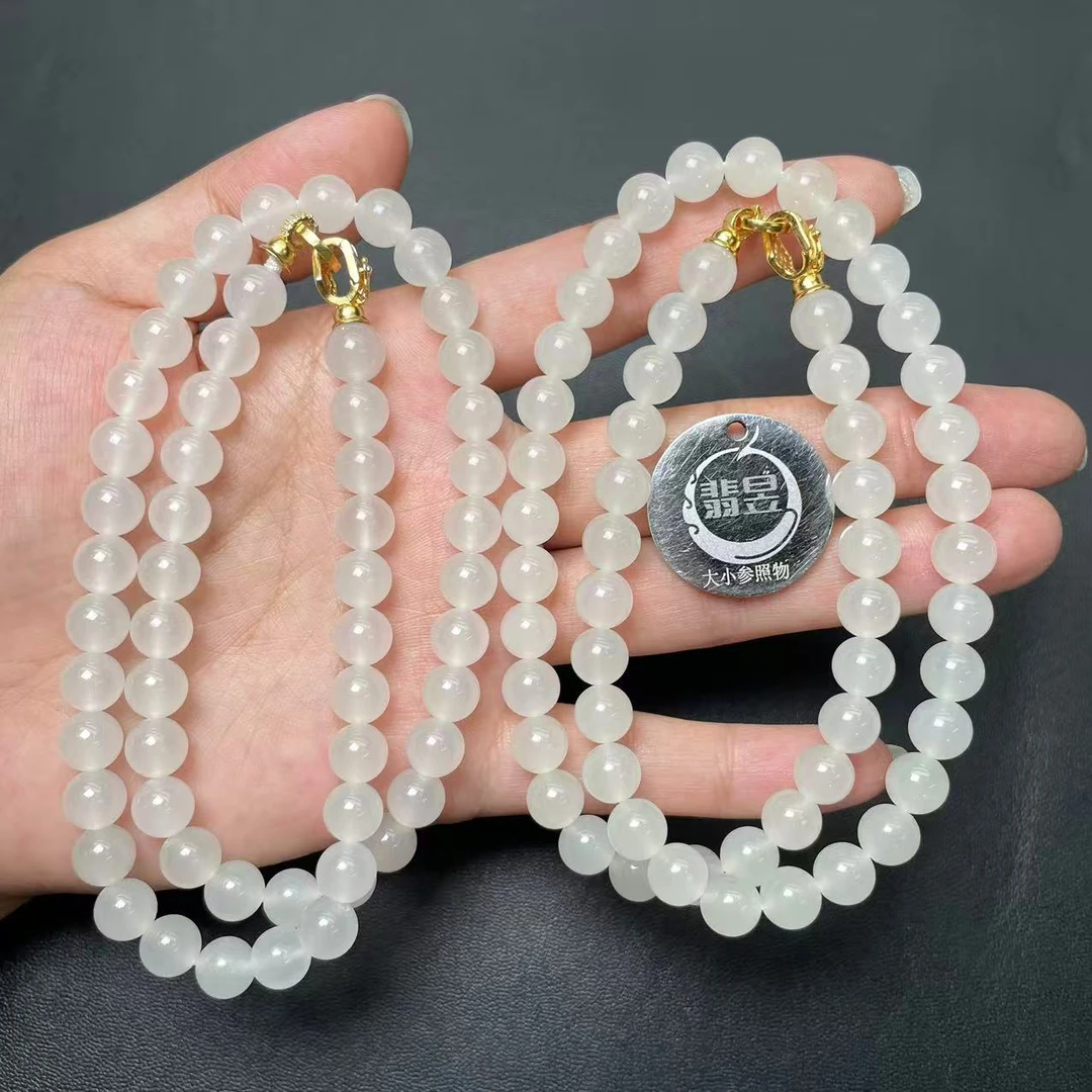 翡昱-N6-41935-和田玉珠链颈饰/约7+/约55颗/-多样性发其一