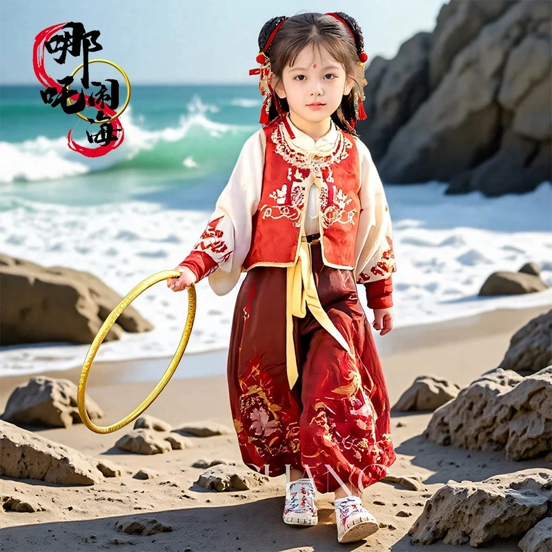 哪吒男女同款套装六一演出服汉服表演服舞蹈服装幼儿园服装国风春