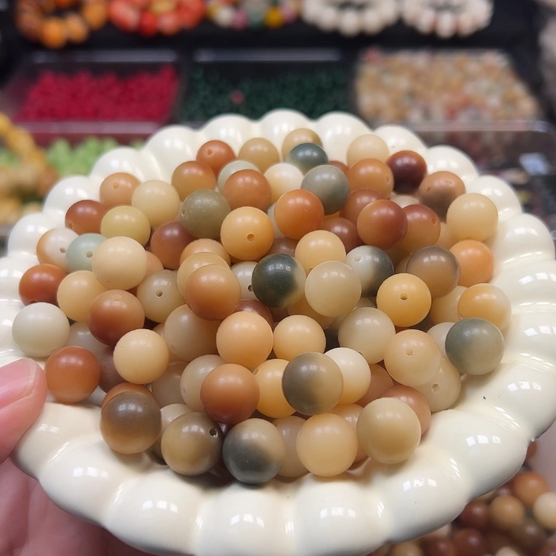 手串菩提根/象牙果150颗混装炭烧珠微瑕