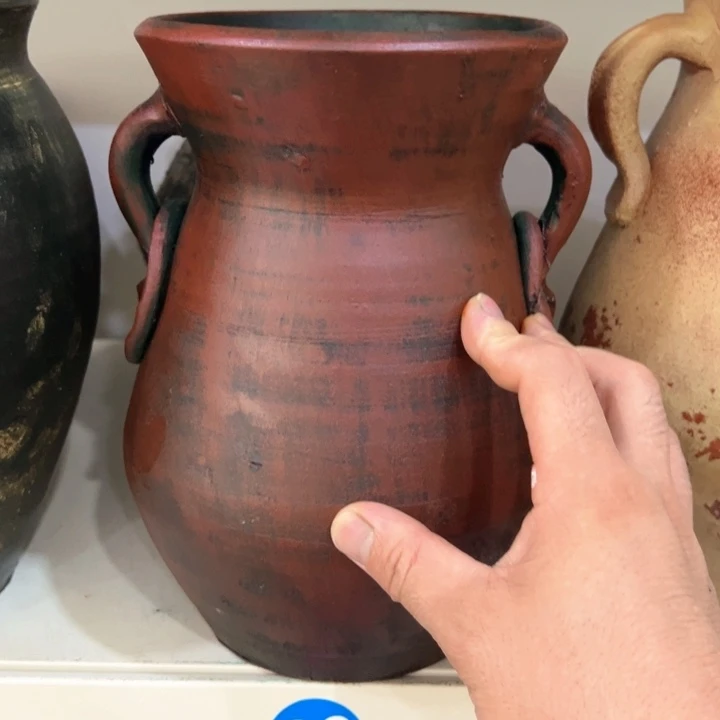 17.8-1微瑕土陶耳环红卡