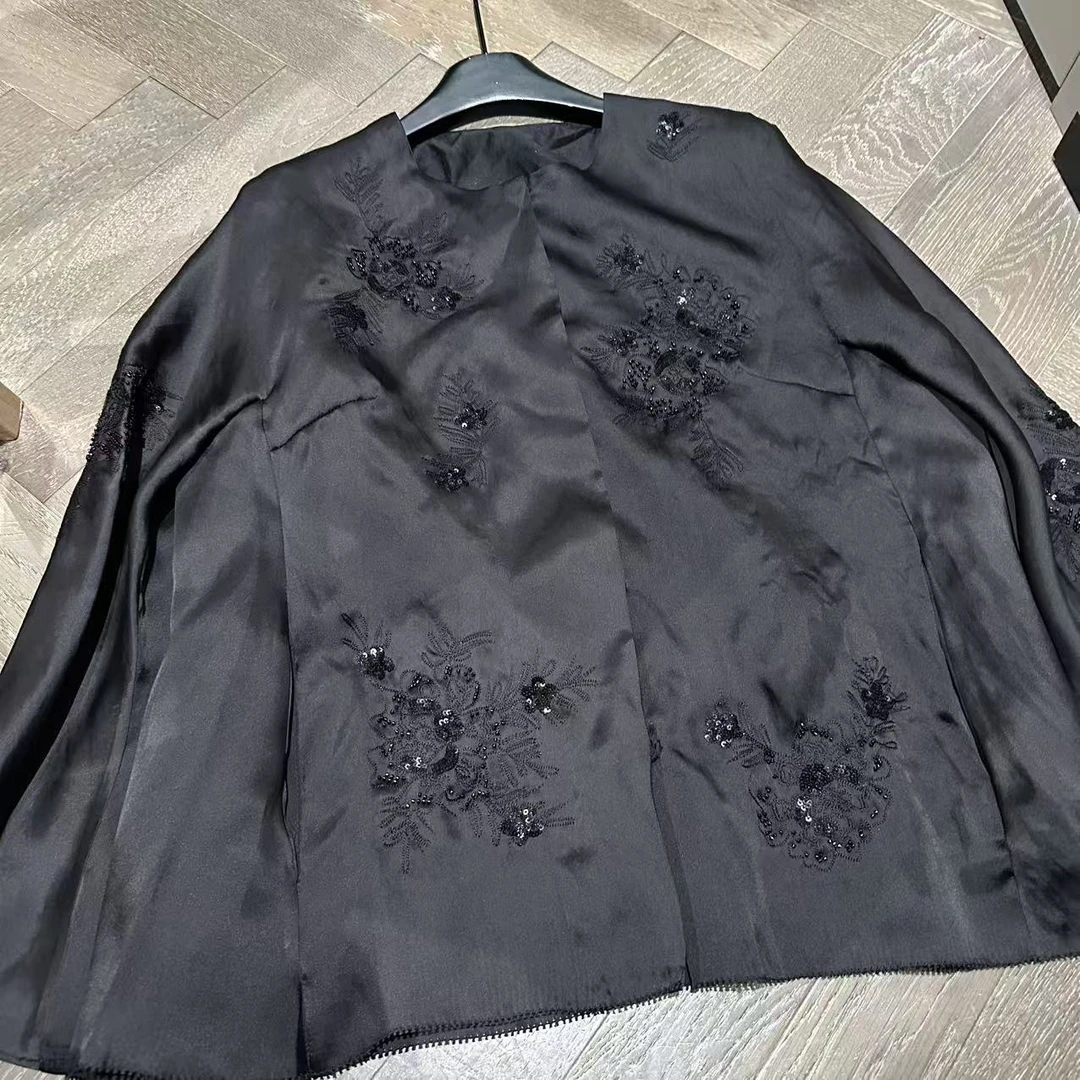 【大L】重磅外贸进口高奢重工设计师风钉珠刺绣提花衬衫25830