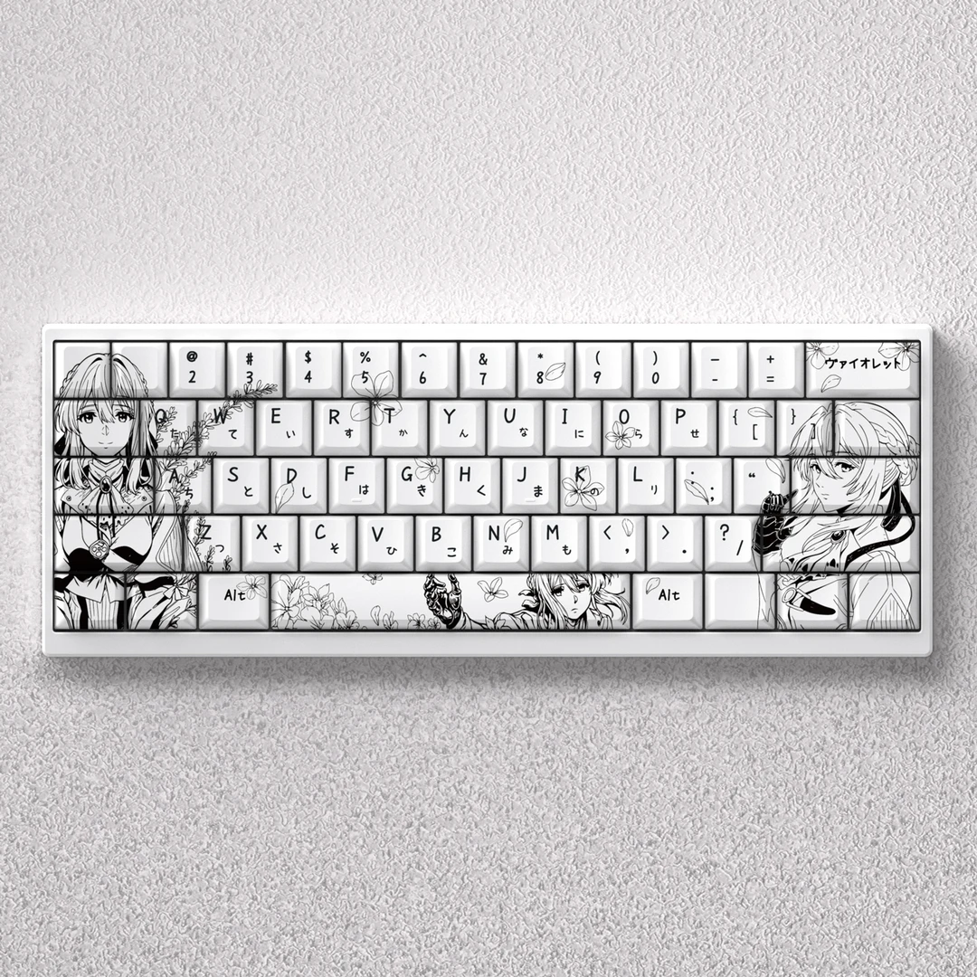 文绍薇尔莉特键帽原厂高度 PBT二次元高颜值推荐键帽热升华线稿风