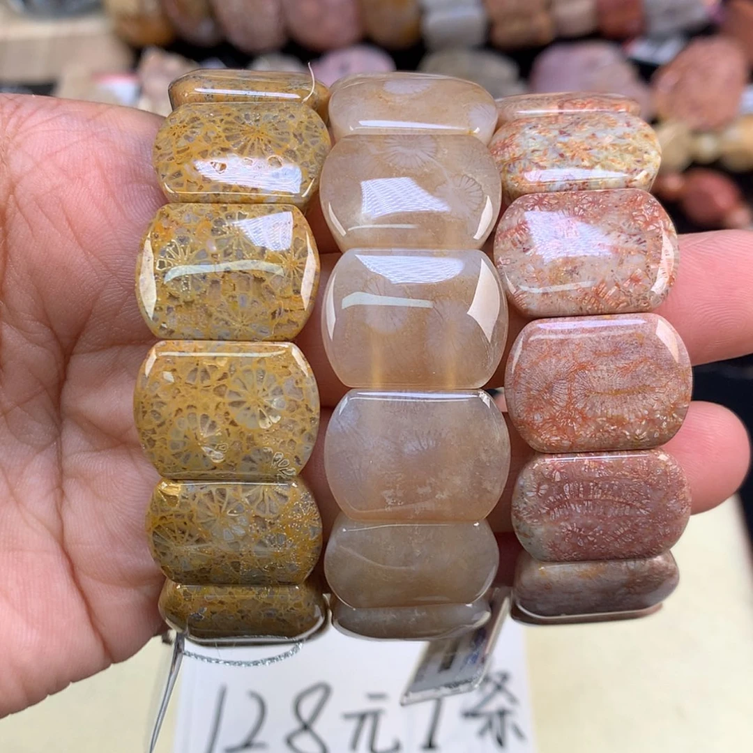 【闪购商品】颈饰未镶嵌硅化珊瑚（珊瑚玉）手牌128一条可挑（71号）